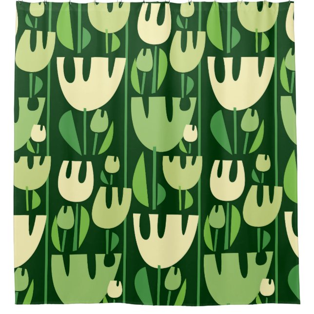Tulips Scandinavian Style Pattern Duschvorhang (Vorderseite)