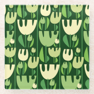 Tulips Scandinavian Style Pattern Glasuntersetzer