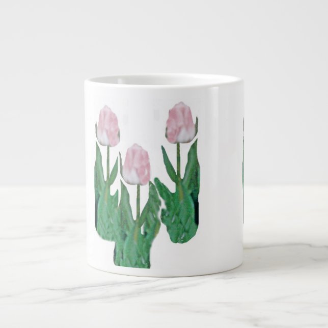 Tulips Three-Pink Jumbo-Tasse (Vorderseite)
