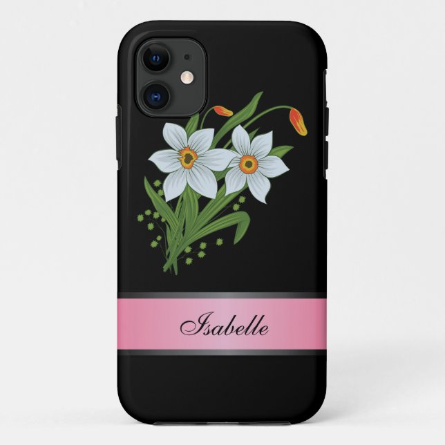 Tulips und Affodien rosa 2 Personalisierte Bezeich Case-Mate iPhone Hülle (Rückseite)