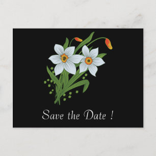 Tulips und Affodils Save the Date 80. Geburtstag Ankündigungspostkarte