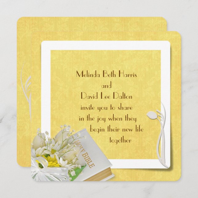 Tulips und Daisies Einladung (Vorne/Hinten)