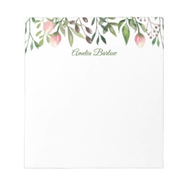 Tulips und Greenery Personalisiert Notepad Notizblock