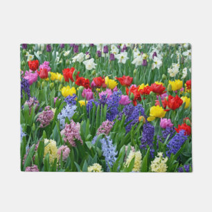 Tulips und hyacinthische Blume Fußmatte
