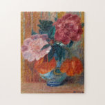 Tulips und Peonies | William James Glackens Puzzle<br><div class="desc">Tulips and Peonies in Pitcher (c. 1914-1915) von William James Glackens (American, 1870-1938) ist ein lebendiges und ausdrucksvolles Stillleben, das die Affinität des Künstlers zu einer reichen Farbe und lebendigen Komposition zeigt. Die Tulpen und Pfennigfuchser platziert in einem robusten Krug und platzen mit malerischer Energie - Blätter, die in fetten...</div>