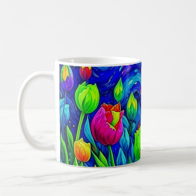Tulips Van Gogh Style Kaffeetasse (Links)