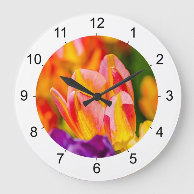 Tulips verzaubern große wanduhr (Vorderseite)