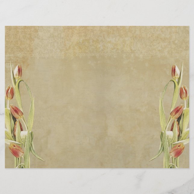 Tulips Vintag Journal Page Scrapbook Page (Vorderseite)