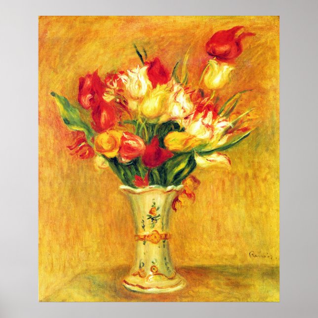 Tulips von Pierre Renoir, Vintager Impressionismus Poster (Vorne)