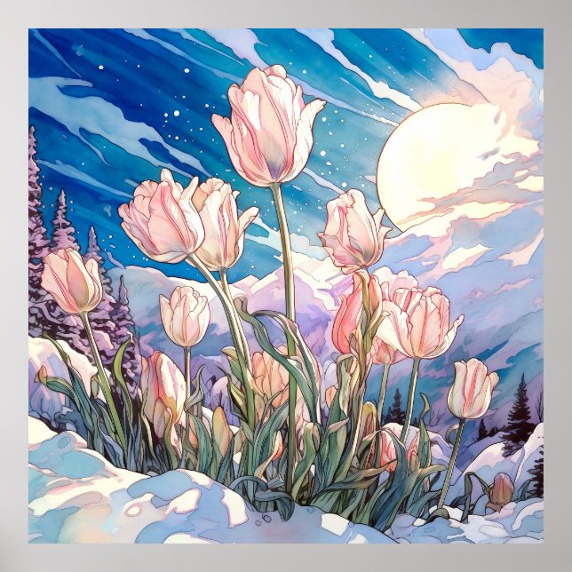 Tulips Wall Art, Blumenplatz Poster (Vorne)