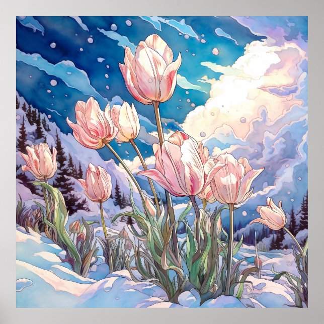 Tulips Wall Art, Blumenplatz Poster (Vorne)