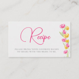 Tulips Wasserfarbe Rosa Frühling Brautparty Rezept Begleitkarte