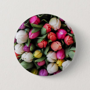 Tulissen Farbige Blume Osterfrühling Button