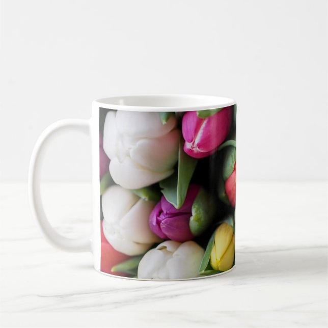 Tulissen Farbige Blume Osterfrühling Kaffeetasse (Links)