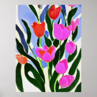 Tulissen in kräftigen Farben Rosa Blumenkunst