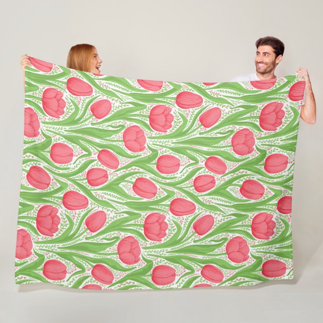 Tulissen in Rot und Grün Fleecedecke (Beispiel)