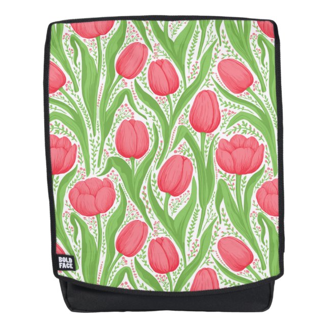 Tulissen in Rot und Grün Rucksack (Vorderseite)