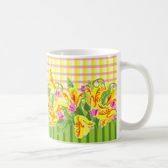 Tulissen und Karierter Frühlingscocktail-Cup Kaffeetasse (Rechts)