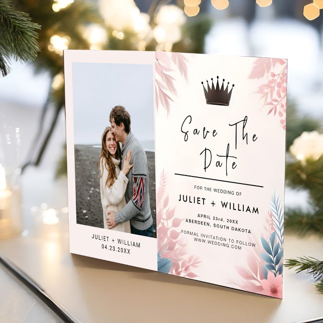 Tulle Regal Royal Glam Blush Pink Wedding Save The Date (Von Creator hochgeladen)