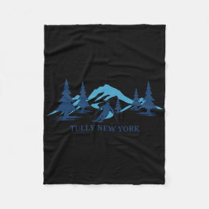 Tully New York Ski Resort Skiing Skier Fleecedecke