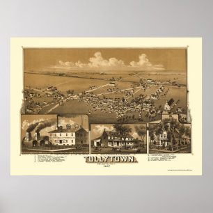 Tullytown, PA Panorama-Map - 1887 Poster