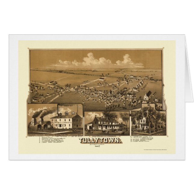 Tullytown, panoramische Karte PAs - 1887 (Vorderseite (Horizontal))