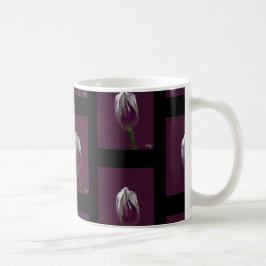 Tulp paars mozaiek zwarte achtergrond kaffeetasse