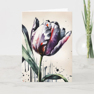 Tulpe - Aquarellblumen Karte