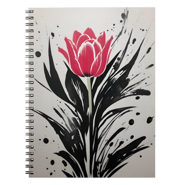 Tulpe - Aquarellblumen Notizblock (Vorderseite)