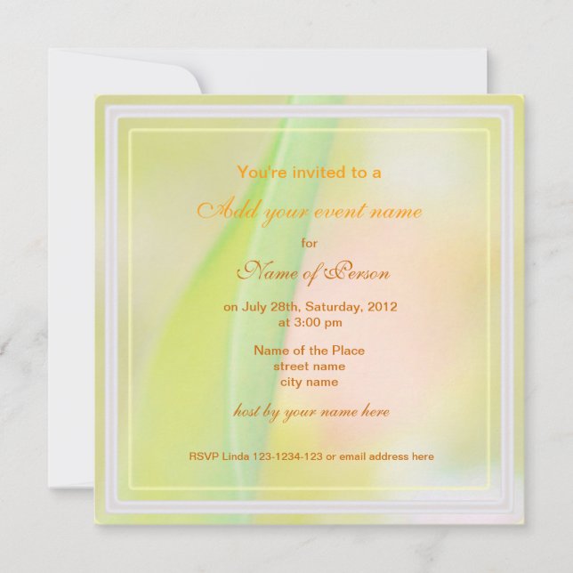 Tulpe-Blume Party Einladung (Vorderseite)