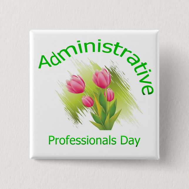 Tulpe-Blumen-Verwaltungsfachleute-Tag Button (Vorderseite)
