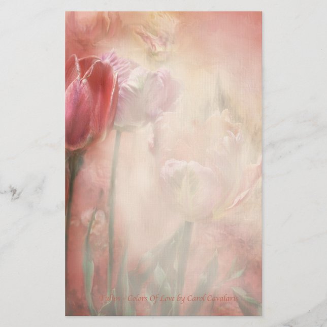 Tulpe-Farben des Liebe-Briefpapiers Briefpapier (Vorderseite)