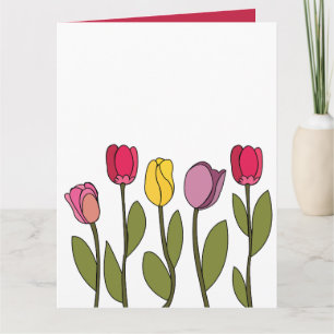 Tulpe Farbige Florale Tulpe Karte