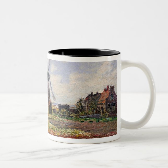 Tulpe-Felder Rijnsburg Windmühle Claude Monets | Zweifarbige Tasse (Rechts)