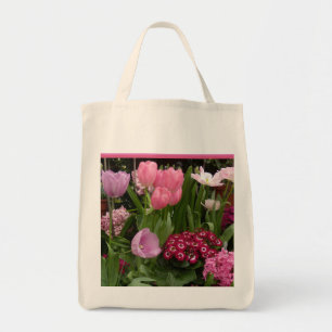 Tulpe-Gänseblümchen-Hyazinthen Tragetasche