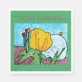 Tulpe im Garten Serviette