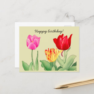 Tulpe, japanische Holzschnittkunst, Alles Gute zum Postkarte