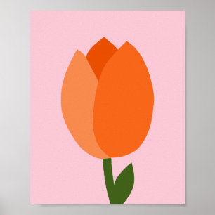 Tulpe Pastellrosa und Orange Poster