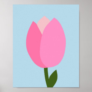 Tulpe Rosa und Blau Poster