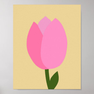 Tulpe Rosa und Gelbe Blume Poster