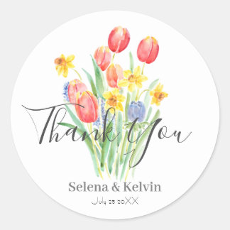 Tulpe und Narzissen Blume Rundaufkleber Runder Aufkleber