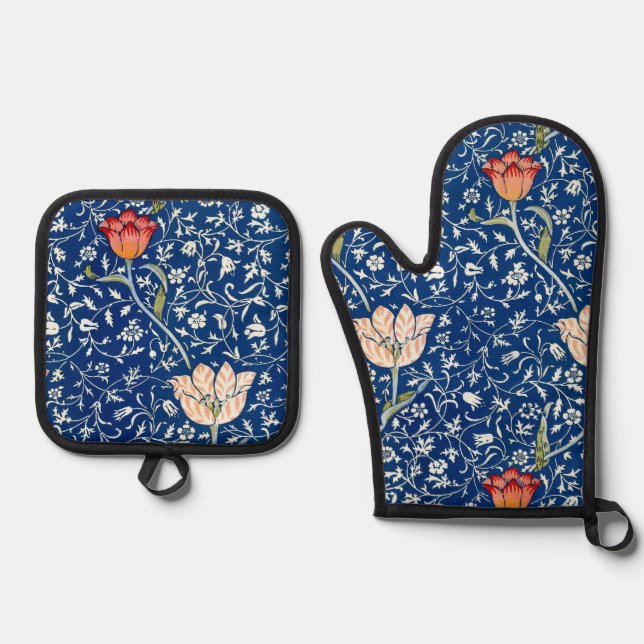 Tulpe, William Morris Ofenhandschuh & Topflappen-Set (Vorderseite)