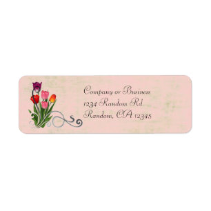 Tulpe-Wirbels-Pastell-Rücksendeadressen-Aufkleber