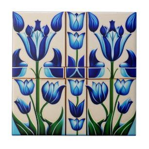 Tulpen auf Mosaik Art Nouveau Keramik Tile Fliese