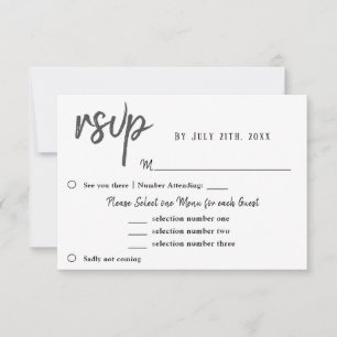 Tulpen-Blumen-Hochzeitsmenü-Auswahl RSVP Karte