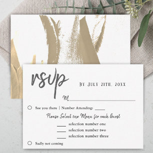 Tulpen-Blumen-Hochzeitsmenü-Wahl RSVP Golden Karte