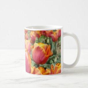 Tulpen-Blumen-Kaffeetassen Geschenke Pink Orange T Tasse