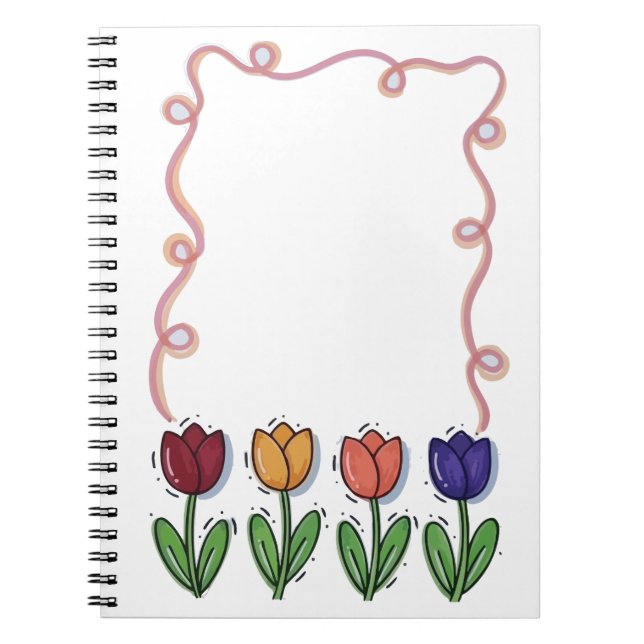Tulpen-Blumen-Notizbuch Notizblock (Vorderseite)