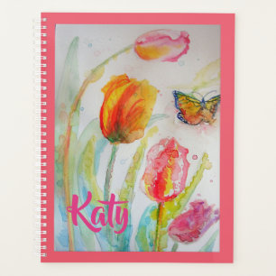 Tulpen Blumen Notizbuch Planer Rosa Tulpe