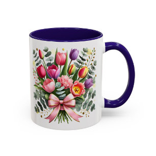 Tulpen-Blumen-Tassen-Sträußchen Geschenk Elegant Tasse